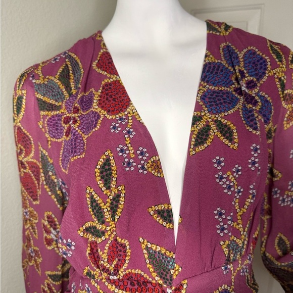 FARM RIO FLORAL SPARKLE MINI DRESS IN SIZE M - Picture 5 of 14